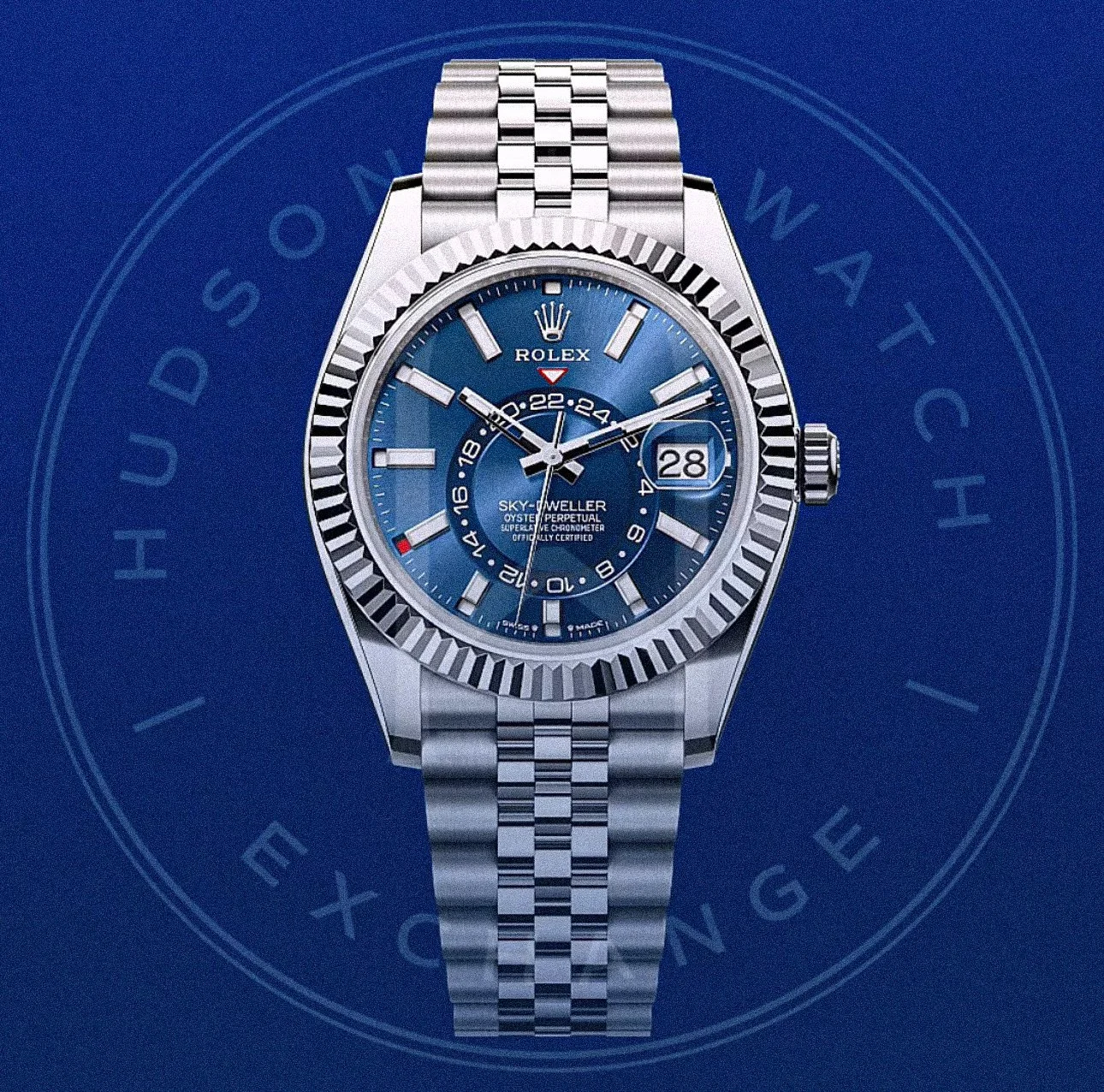 Sky-Dweller, Ref. 336934, Oystersteel Jubilee "Bright Blue"