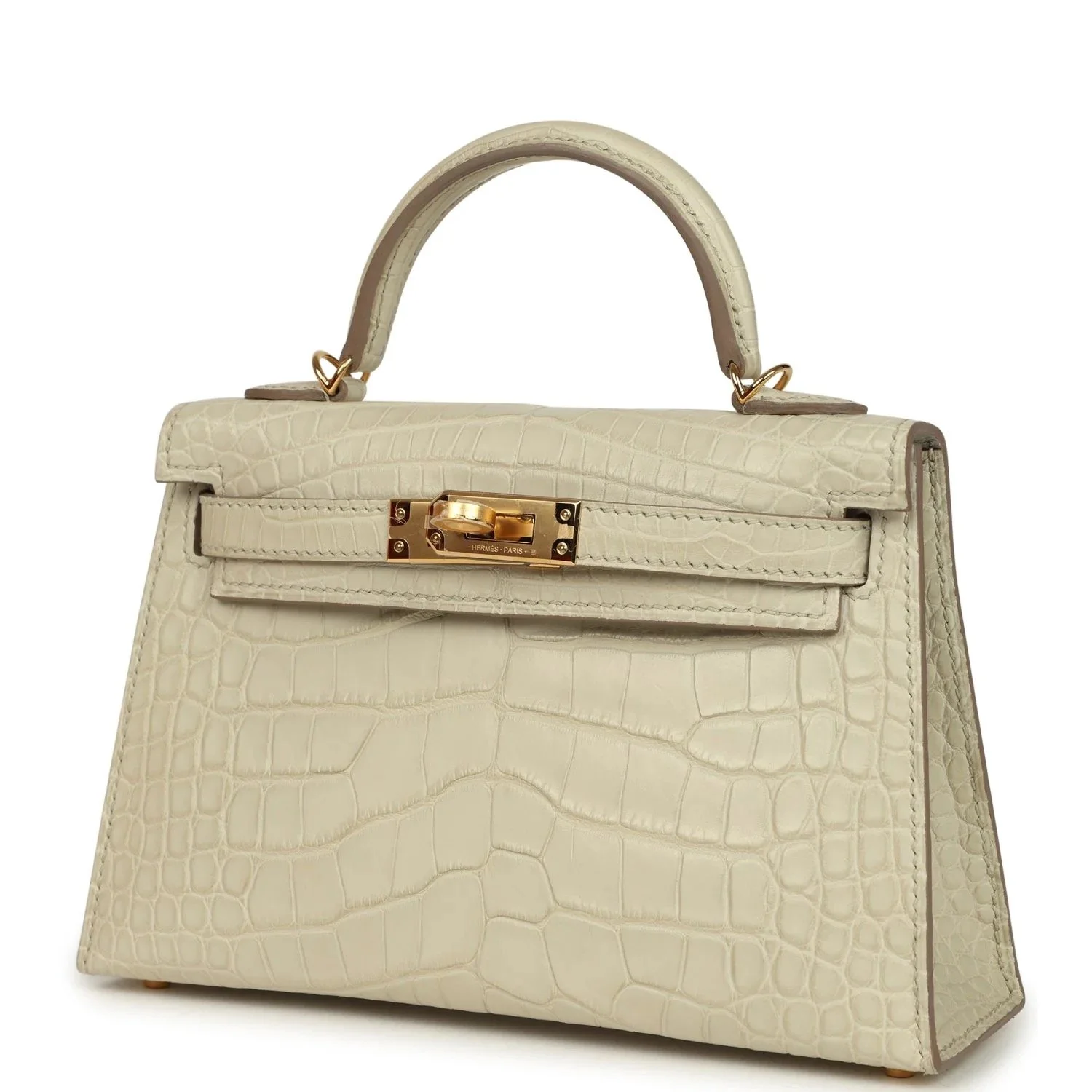 Hermès Kelly Sellier 20 Beton Matte Alligator Gold