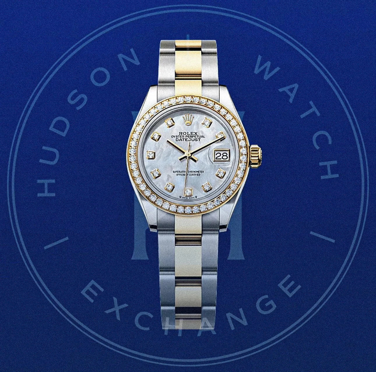 Lady-Datejust  Oyster, 28 mm, Oystersteel, yellow gold and diamonds Reference 279383RBR