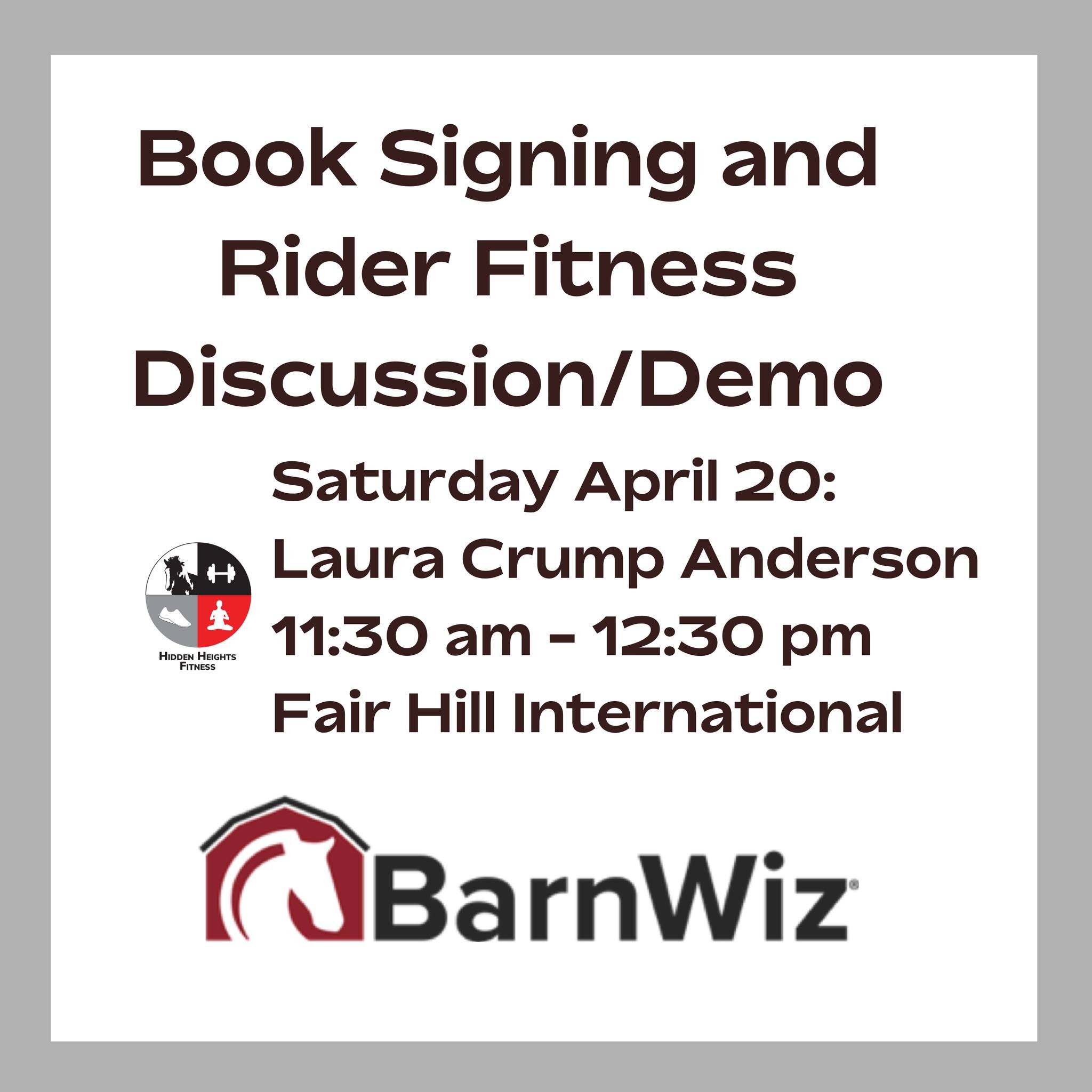 TOMORROW: Meet the Author, @lauracrumpanderson  with @horseandriderbooks and blogger for @goeventing at the BarnWiz Tent in the vendor area at the Fair Hill International @fairhillint 

We are celebrating the launch of the BarnWiz App all weekend and