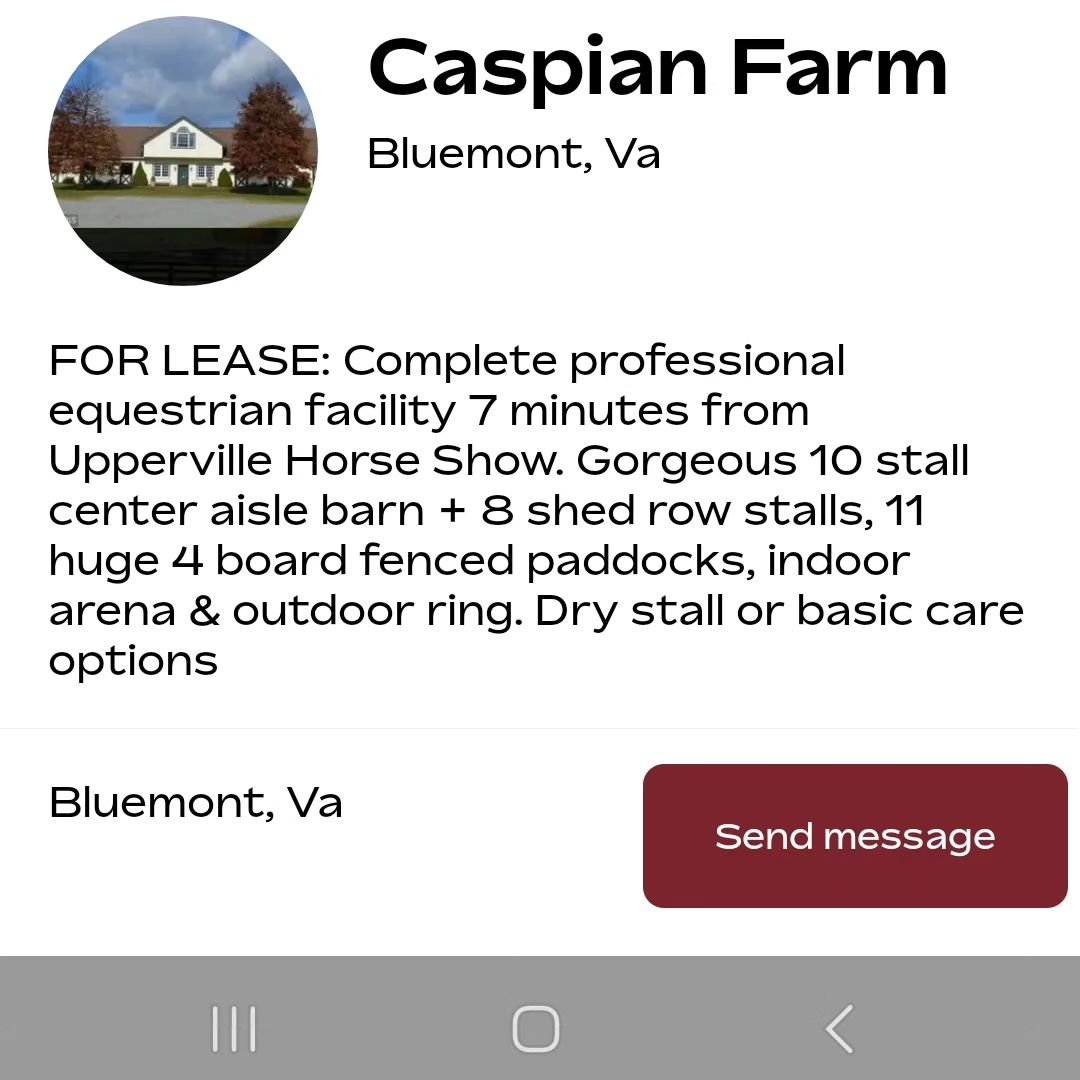 FOR LEASE: Entire professional quality facility available. Lots of amenities! Visit the listing in the BarnWiz App for more details and pricing.