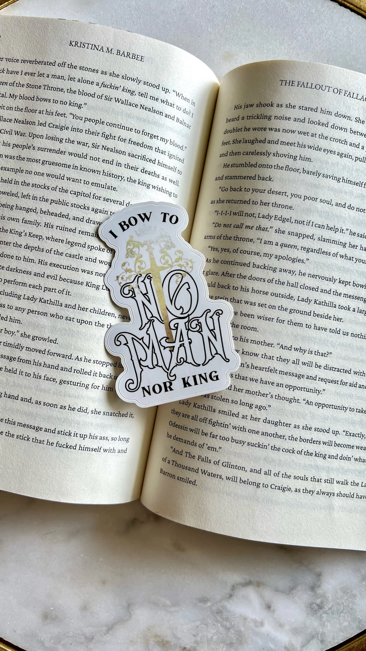 I Bow to No Man Nor King Die Cut Sticker 3.5x3.5"