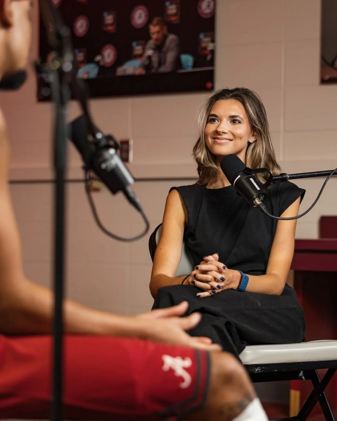 On set with @alabamambb. So pumped to partner with @covercrimson and capture the stories behind the players. Good luck to our guys Houston and Latrell!!