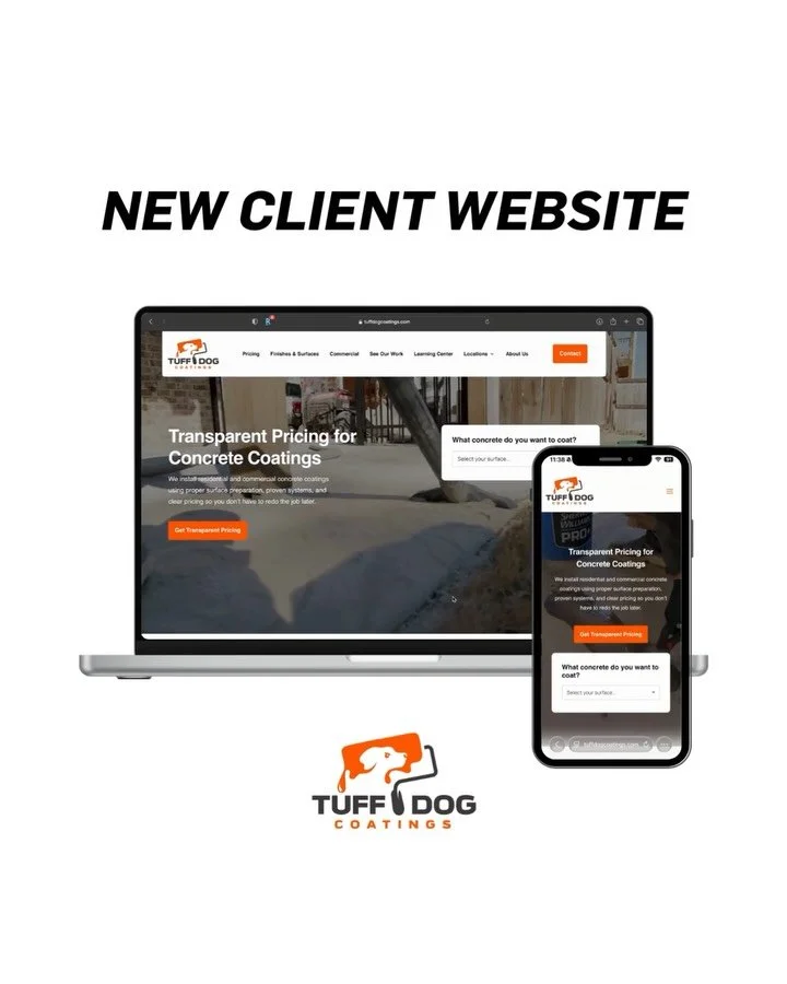 Introducing our newest website launch: Tuff Dog Coatings.

Like many growing service companies, Tuff Dog needed a website that matched the quality of their work. The goal was to build a modern, high-performing site that functions as a true sales tool