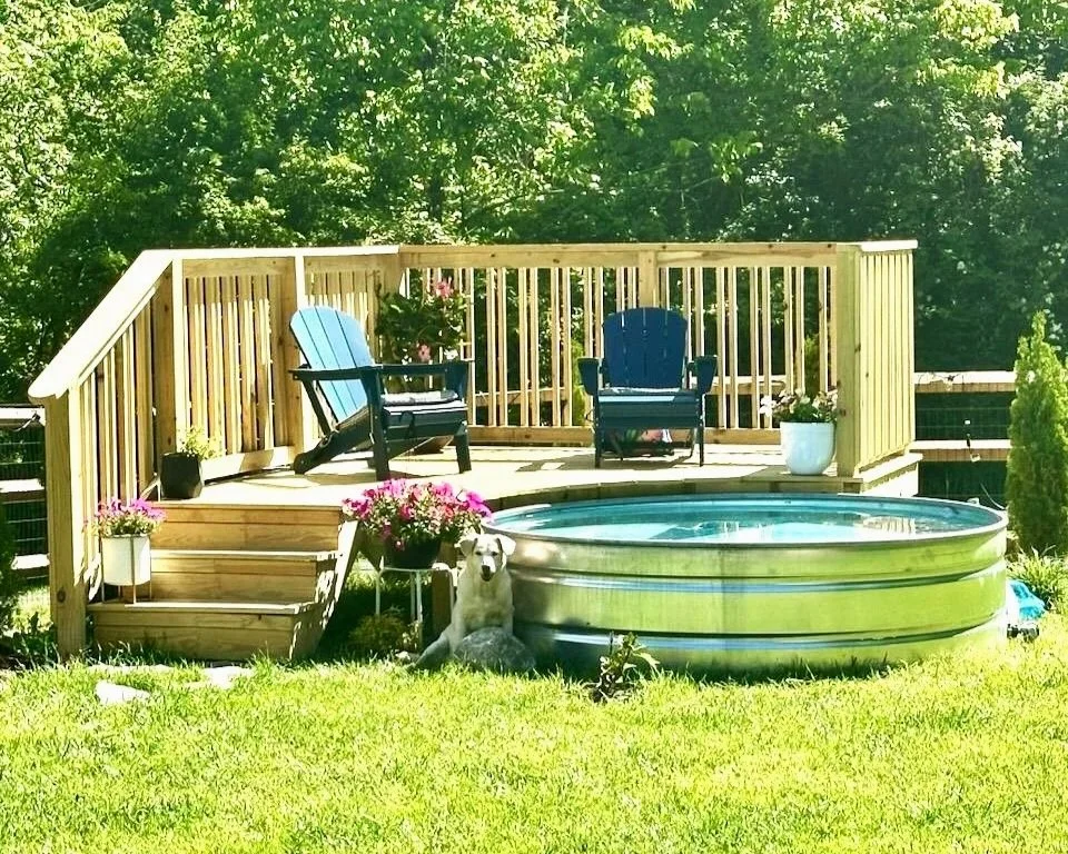 loveland ohio stock pond pool deck construction