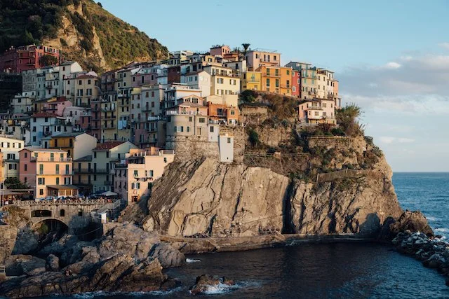 beautiful Italian town on the rocks mediterranean cinque Terre