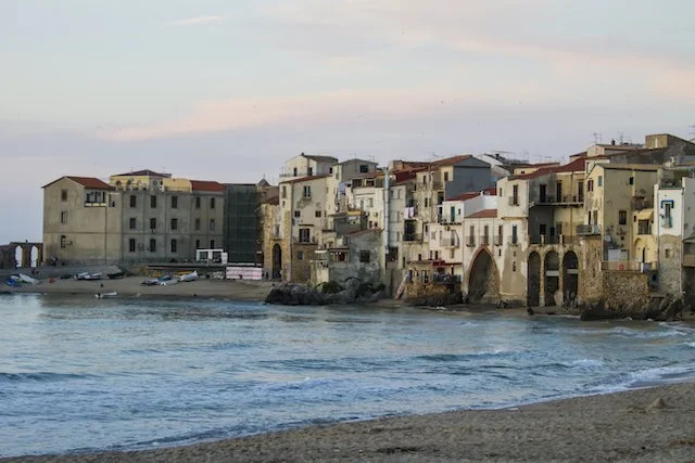 Cefalu old coastal town Sicily mediterranean summer vacation