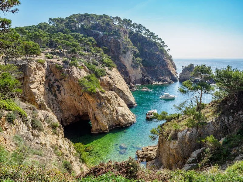 secluded cove in the Barcelona area