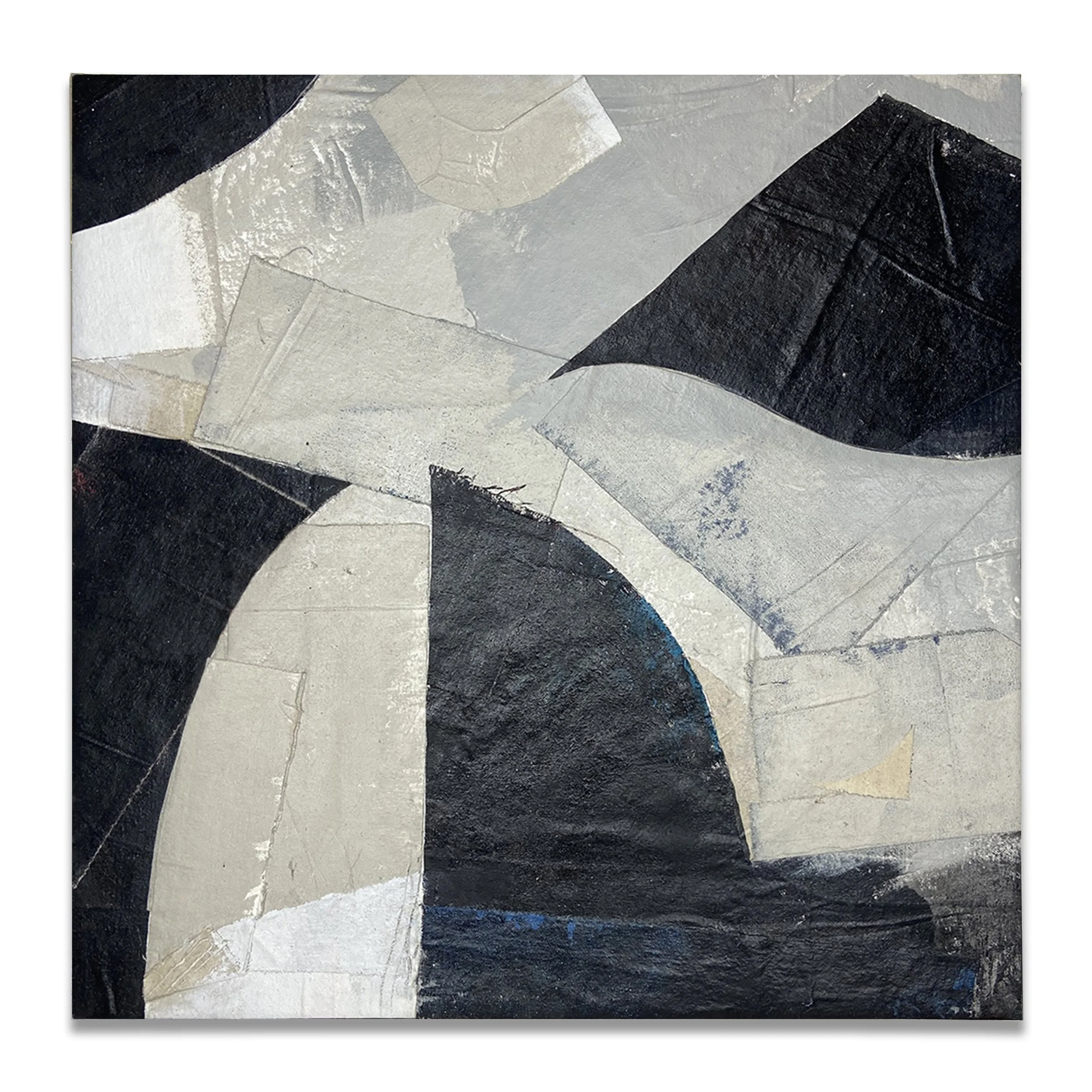 Between A Season, 2025, Canvas collage on Canvas, 24"x24" unframed. Price: $2500