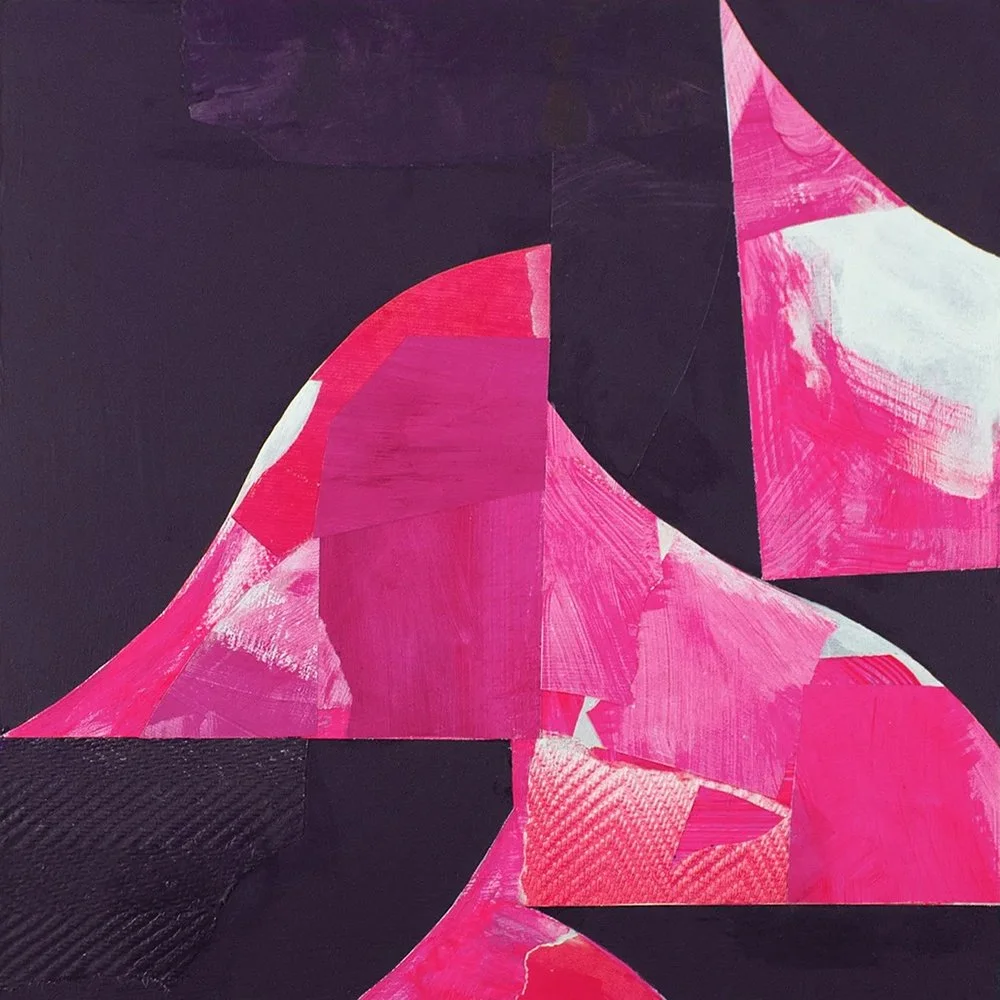 Off-Kiltert #2, 2024, Mixed Media on gallery panel, 12"x12" unframed. 

Price: $1100