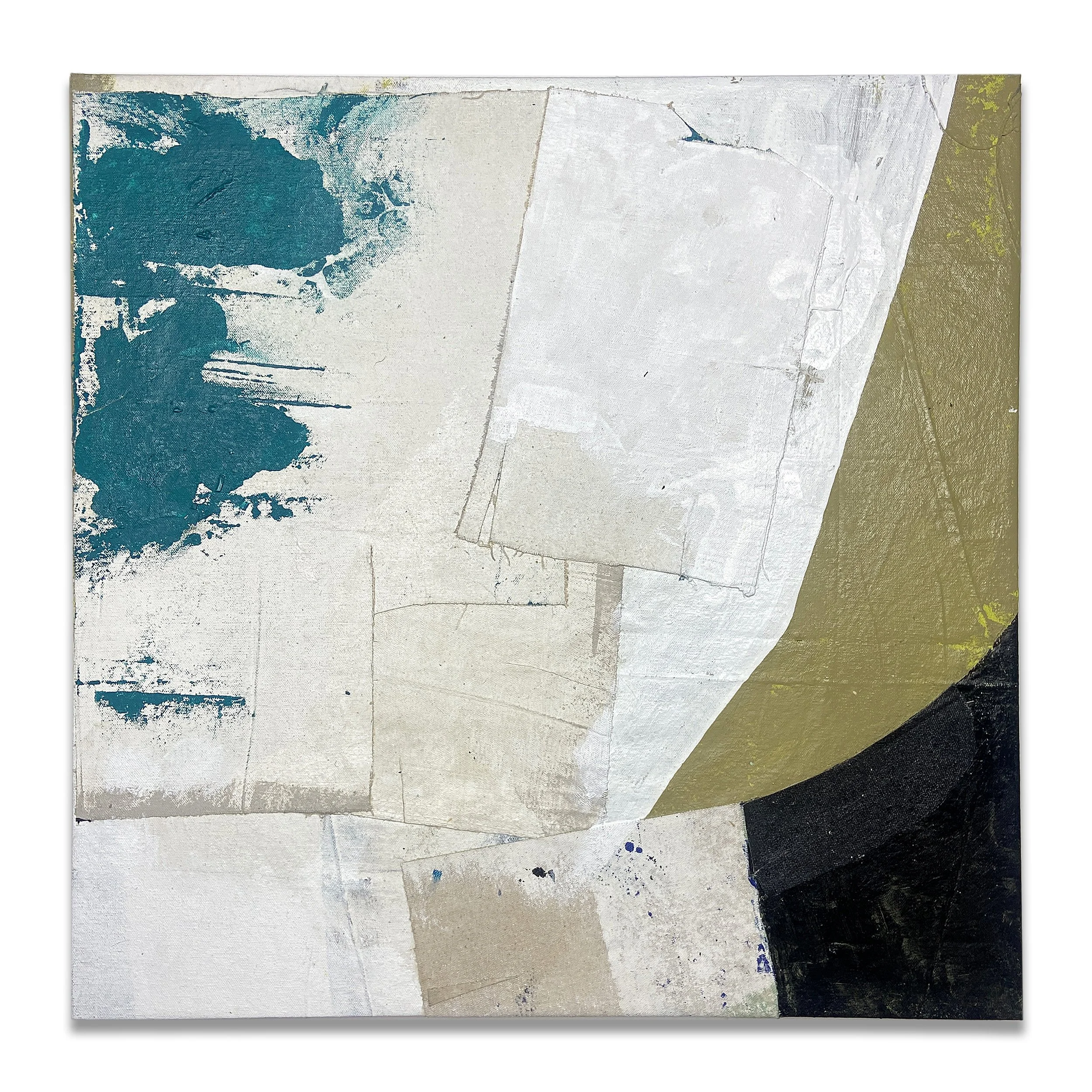 A New Season, 2025, Canvas collage on Canvas, 24"x24" unframed. 

Price: $2500