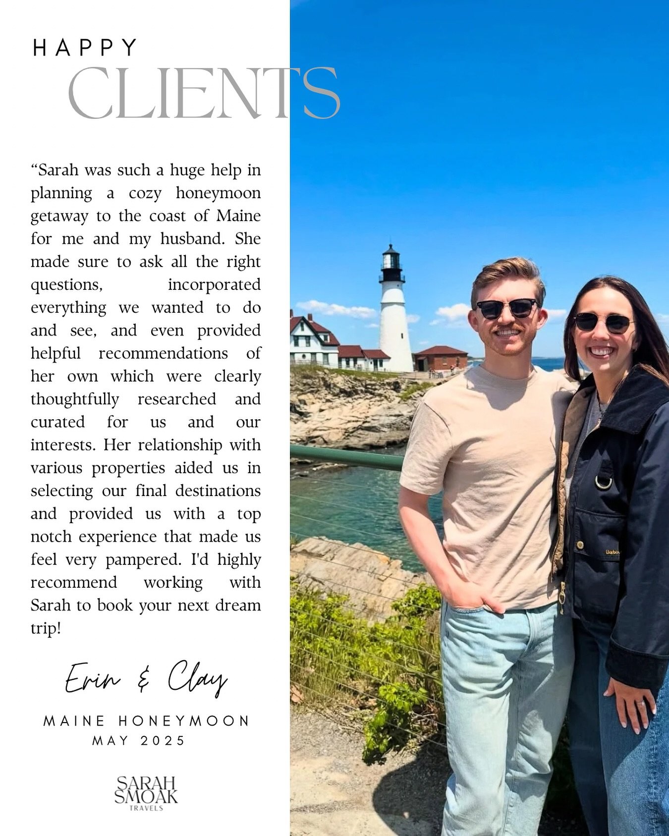 Erin and Clay recently returned from a relaxing week in Maine where they celebrated their honeymoon! 🦞

During their time in Kennebunkport, they stayed at the charming @whitebarnauberge where they enjoyed an upgrade to a junior suite for their stay.
