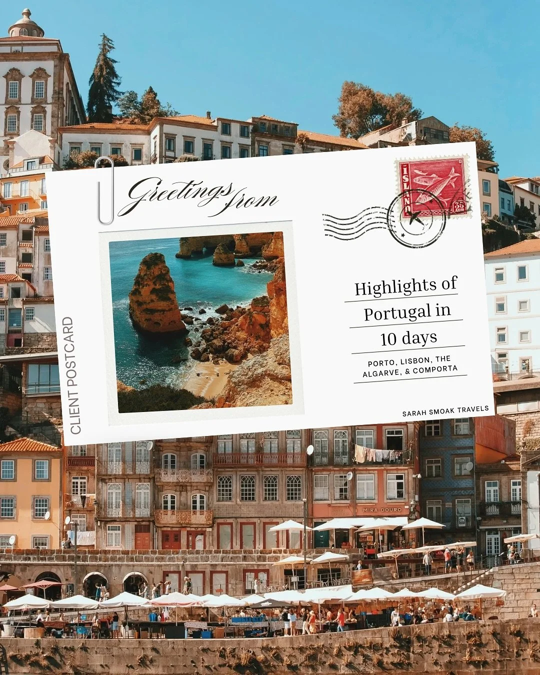 What the client asked for: a 10 day honeymoon through Portugal including wine, great food, self-drive flexibility, golf, and lots of time on the coast. 
What I delivered: a quick paced, but comprehensive tour of Portugal that ticked all of their box
