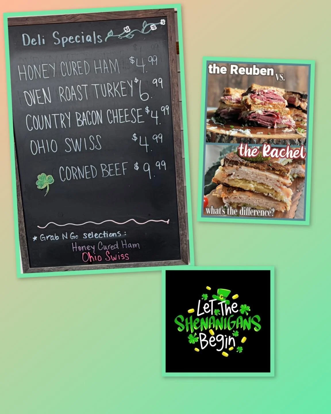 Reuben or Rachel?  Find your favorite in the  deli&hellip;on special&hellip;in time for your St Patrick&rsquo;s Day lunch!!