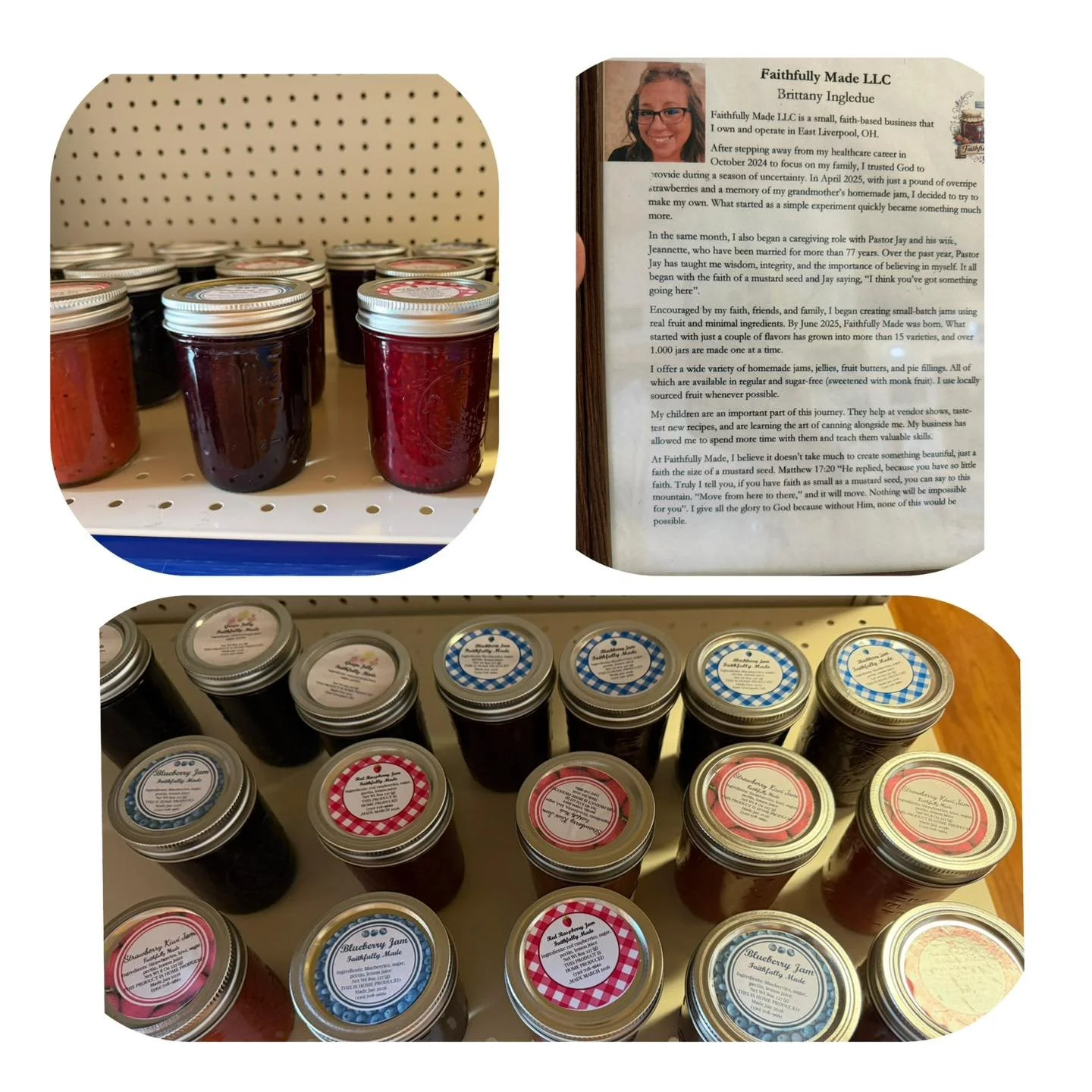 We are welcoming our newest local vendor! Stop in to sample Faithfully Made jellies and jams, Saturday (4/4) 
11 AM - 2 PM.
