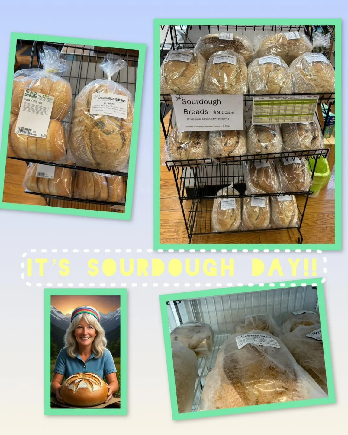 Fresh Sourdough bread every Wednesday and Friday at the Dutch Cupboard! Joe&rsquo;s Sourdough breads for health and happiness!!! Many other days found in our freezer! 

Sourdough bread supports gut health through a long fermentation process that acts