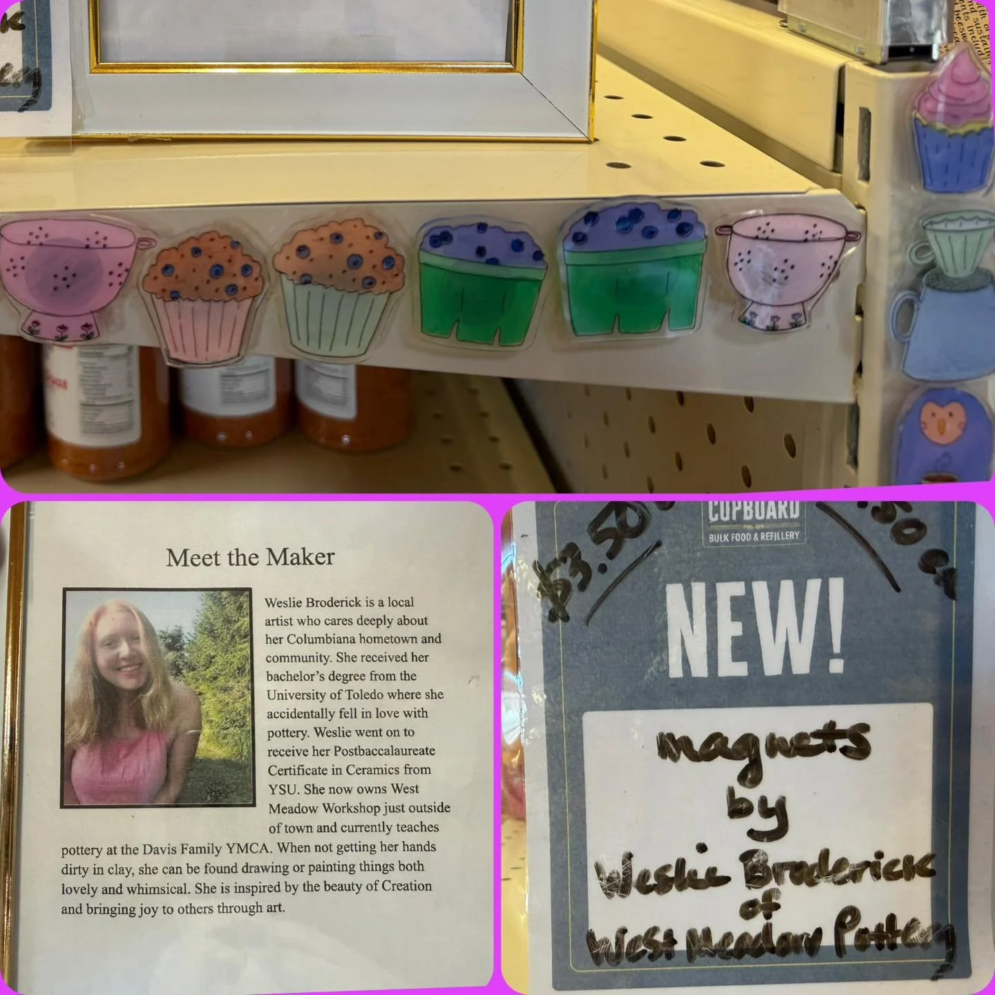 Thursday&rsquo;s featured local vendor is Weslie Broderick of West Meadow Workshop.  You can find her whimsical magnets at the Dutch Cupboard!