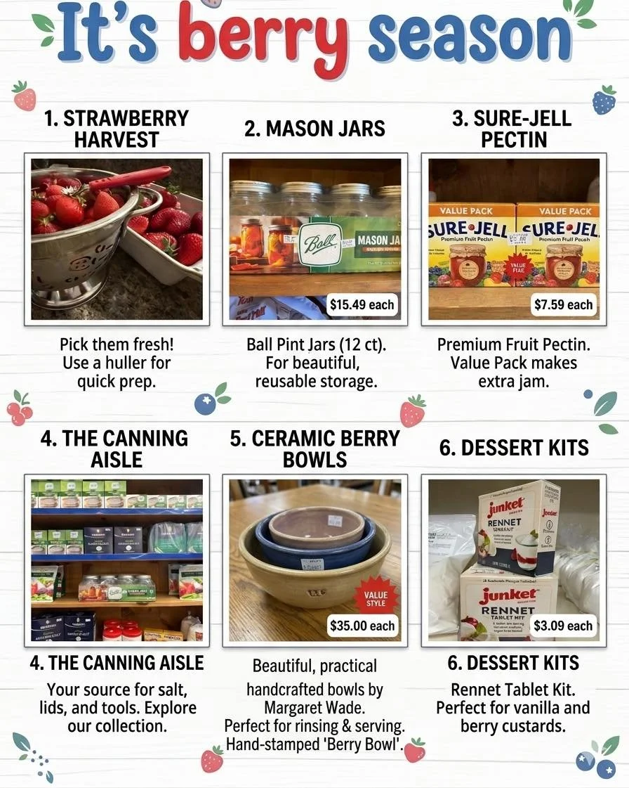 It&rsquo;s berry season at the Dutch Cupboard!  Whether you are picking them fresh from the patch or turning them into delicious, homemade pantry staples, everything you need for a perfect harvest is ready to make your berry season  better!