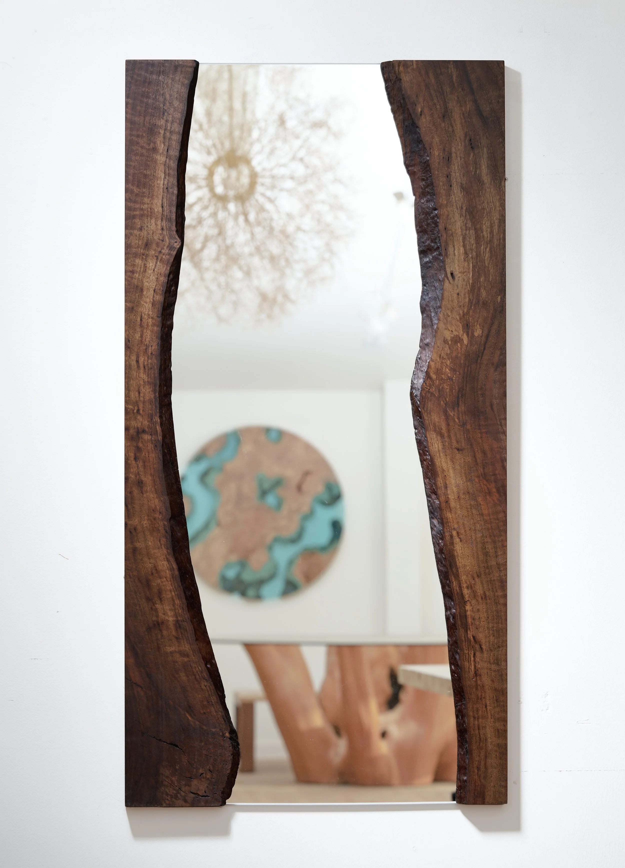 Large Claro Walnut Live Edge Mirror