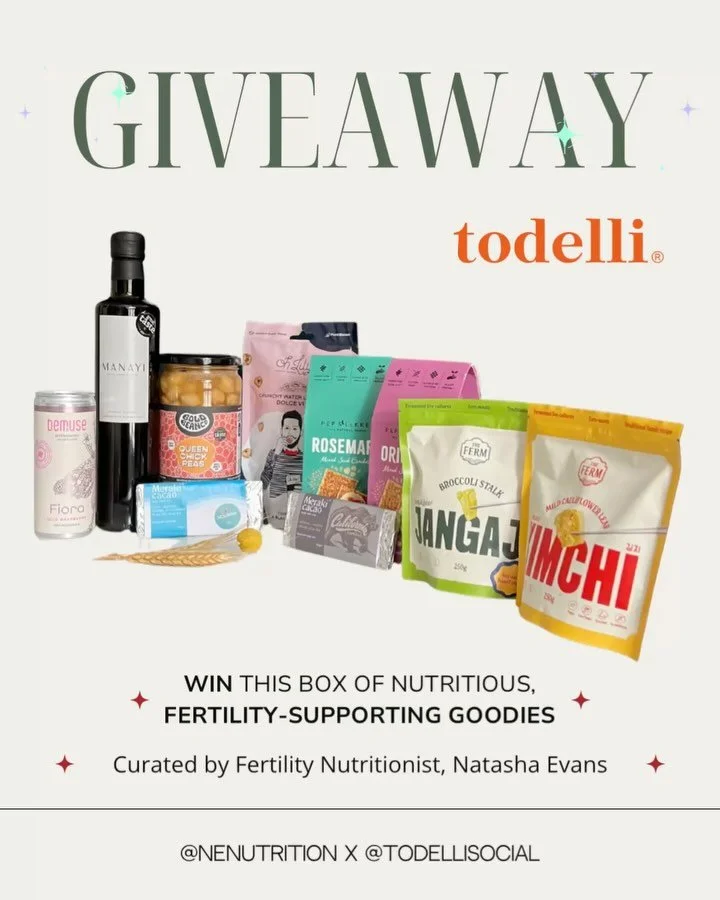 🏆 WIN this amazing bundle of fertility-supporting food, curated by @todellisocial and me! 🏆

Todelli is a gorgeous online deli, giving you access to lots of independent brands like these ones.

I love supporting independent brands and they often ha