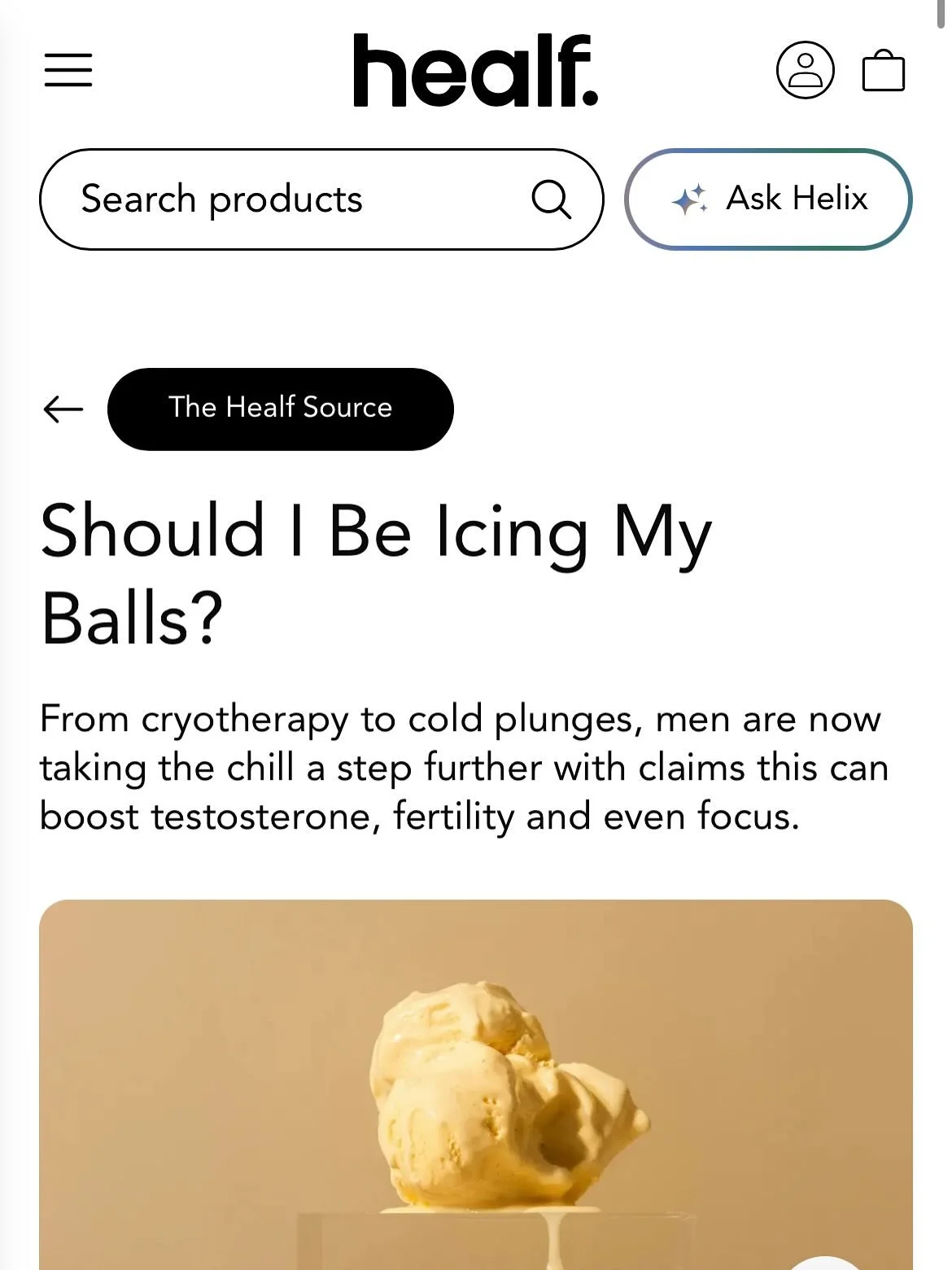 Recent work bits 🤓 - outside of clinic

1. New contribution to an article on @healf dissecting a social media trend amongst men of icing their balls. Is there any fact to the fiction? Any method to the madness? Is this something we should be doing o