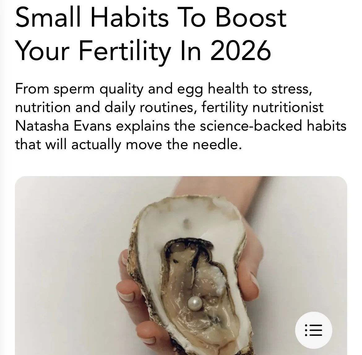 small habits to boost fertility nutrition lifestyle