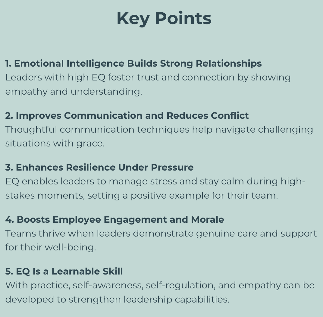 Emotional Intelligence, Communication, Resilience, Morale, EQ, Leadership