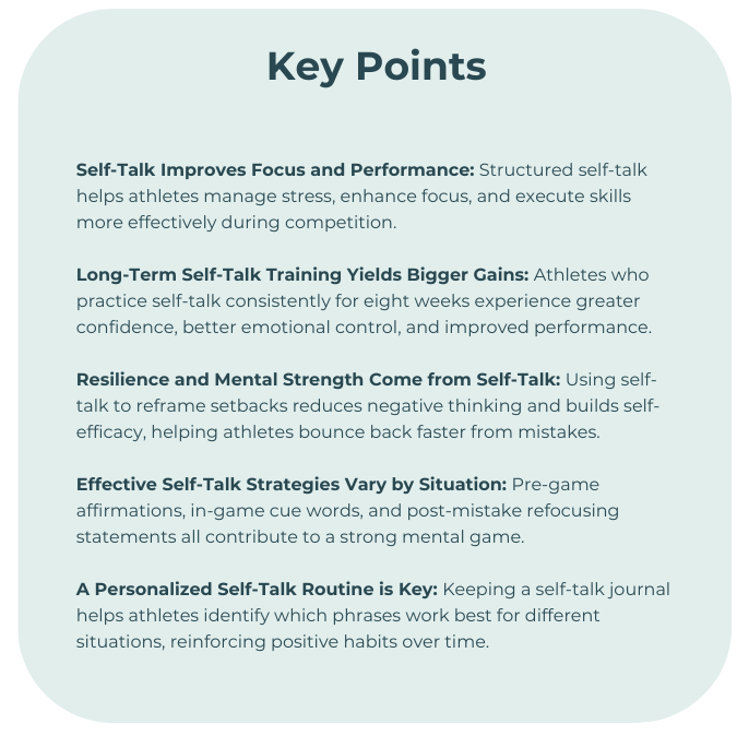 Self-talk, focus, performance, bigger gains, self-talk, routine