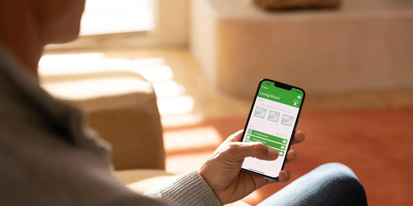 Controlling motorized shades with the PowerView app