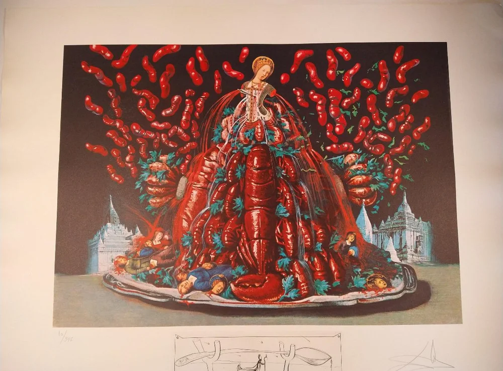 Salvador Dalí - Signed & Framed - Les Diners De Gala / Cannibalism