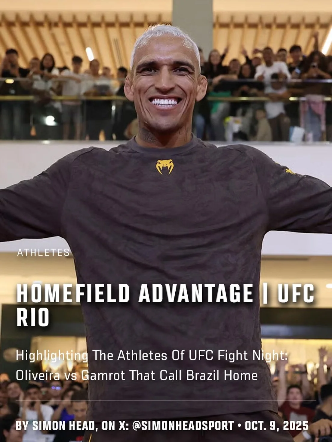 In &ldquo;Homefield Advantage&rdquo; I run the rule over the Brazilian fighters hoping for home wins on Saturday night at #UFCRio. Check out my @UFCNews feature on UFC.com.