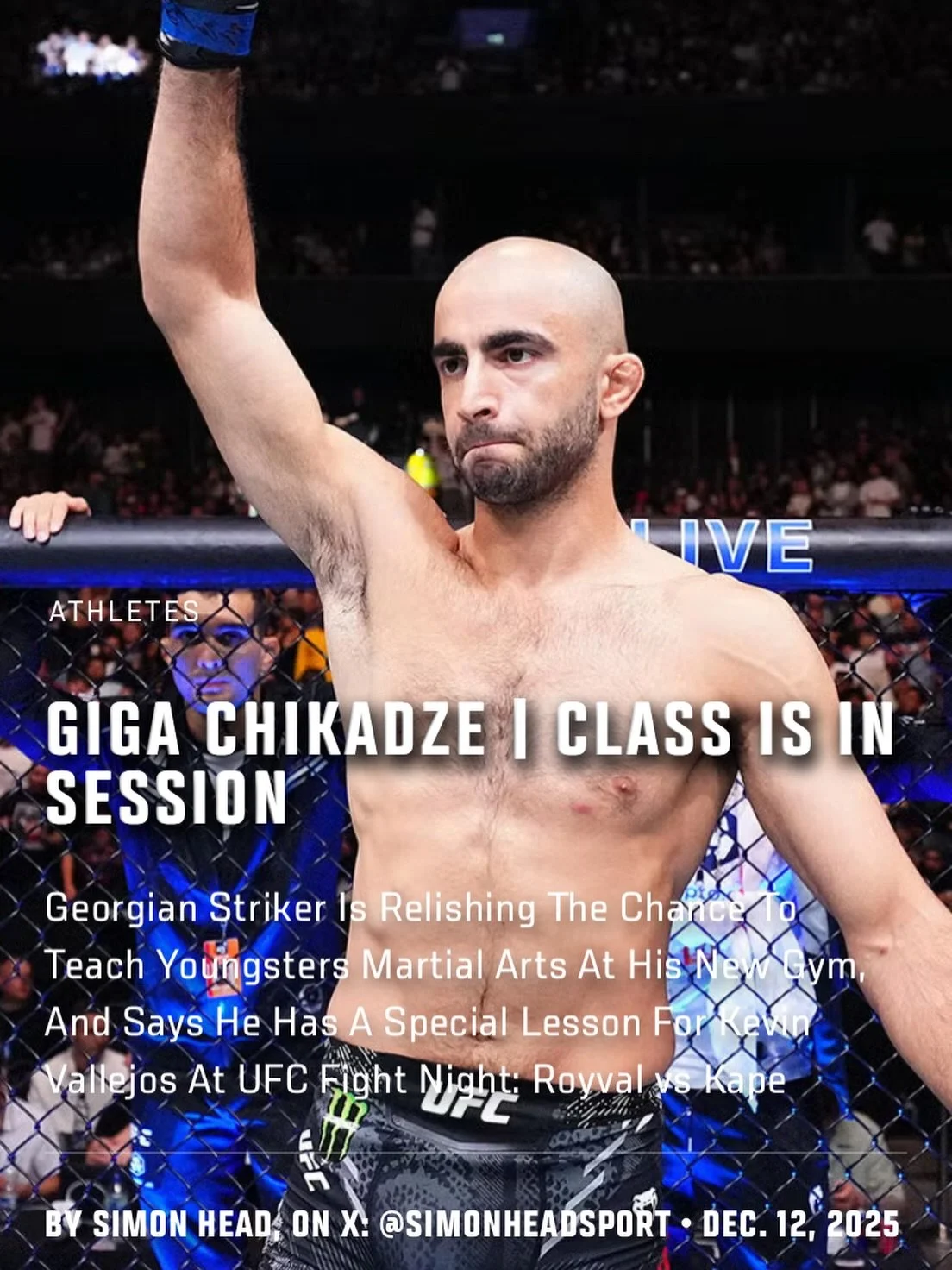 Georgian striker Giga Chikadze is relishing the chance to teach youngsters martial arts at his new gym, and says he has a special lesson for Kevin Vallejos at #UFCVegas112. Check out my @UFCNews feature on @knockoutcancer at UFC.com.