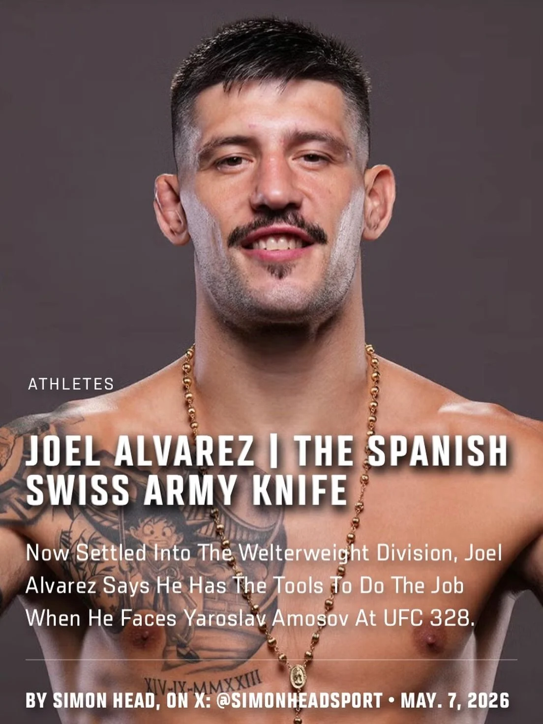 After just one fight at 170 pounds, Joel Alvarez is feeling right at home in his new weight class, and he plans on making a statement in his next appearance.

Check out my @UFCNews pre-#UFC328 feature on @joelelfenomenoalvarez at UFC.com