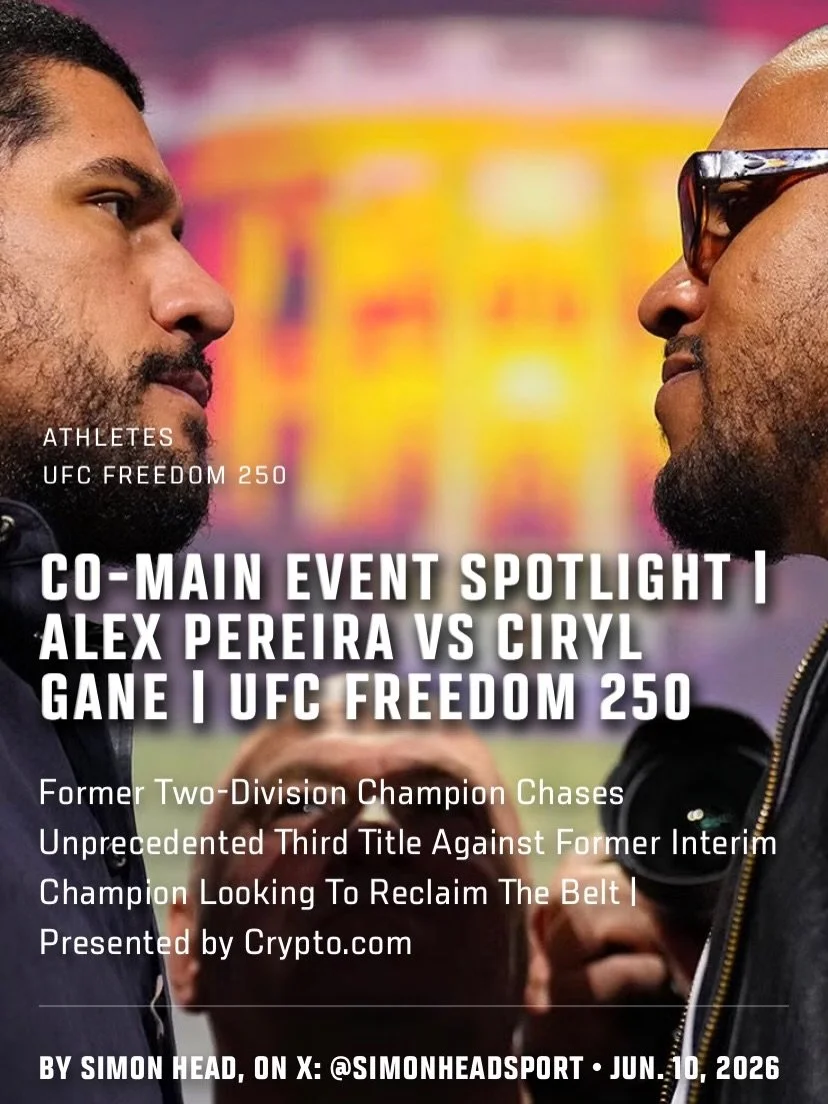 In the co-main event of #UFCFreedom250 at the White House, former two-division champion Alex Pereira will chase an unprecedented third UFC title when he takes on a former interim heavyweight champion looking to reclaim the belt. Check out my co-main 