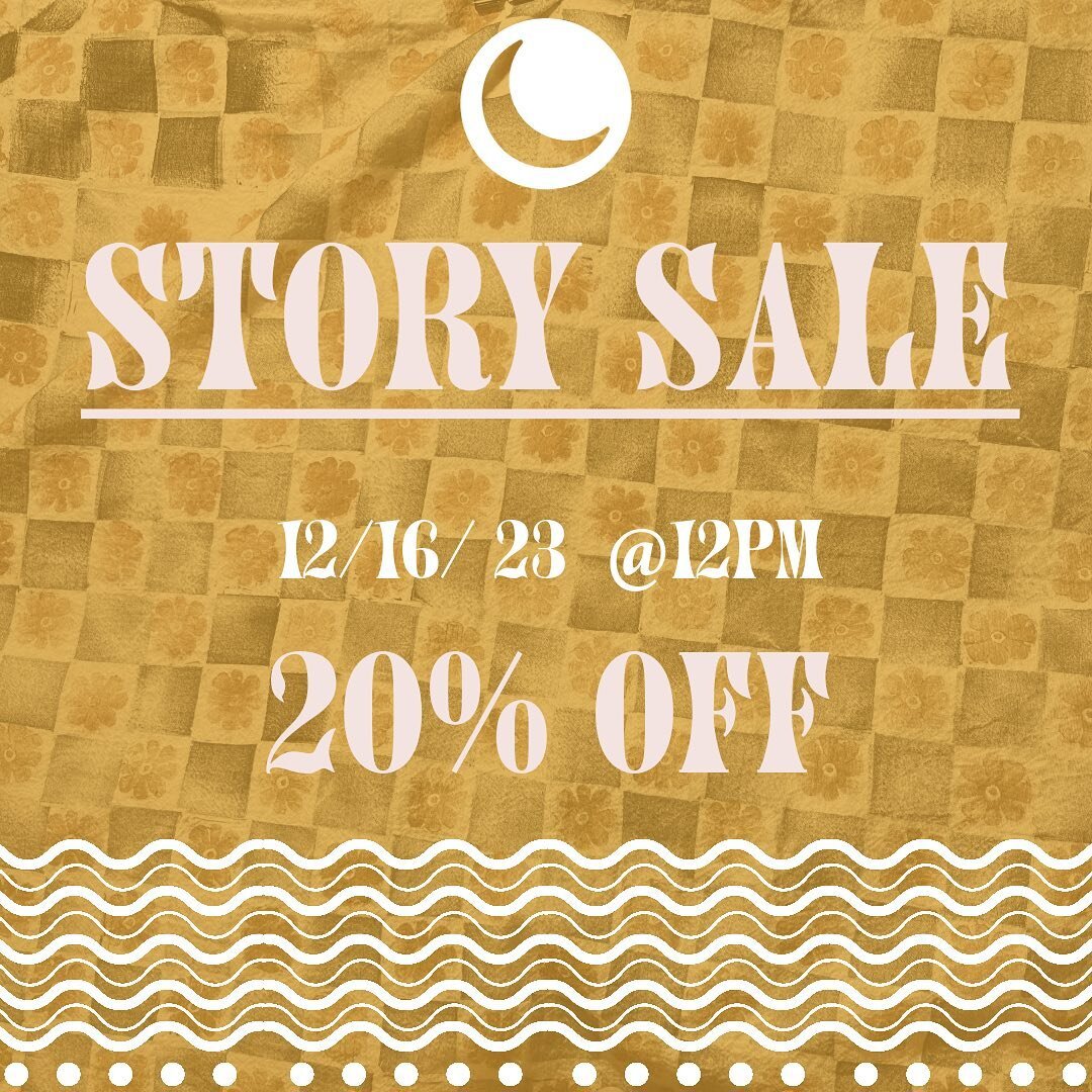 Annual holiday story sale is happening this Saturday 12/16 at noon - Sunday 12/17 at noon! 

All items will be 20% off, and I&rsquo;ll be posting some pics of newer items that were available at holiday markets before then. 

Excited to give you all t