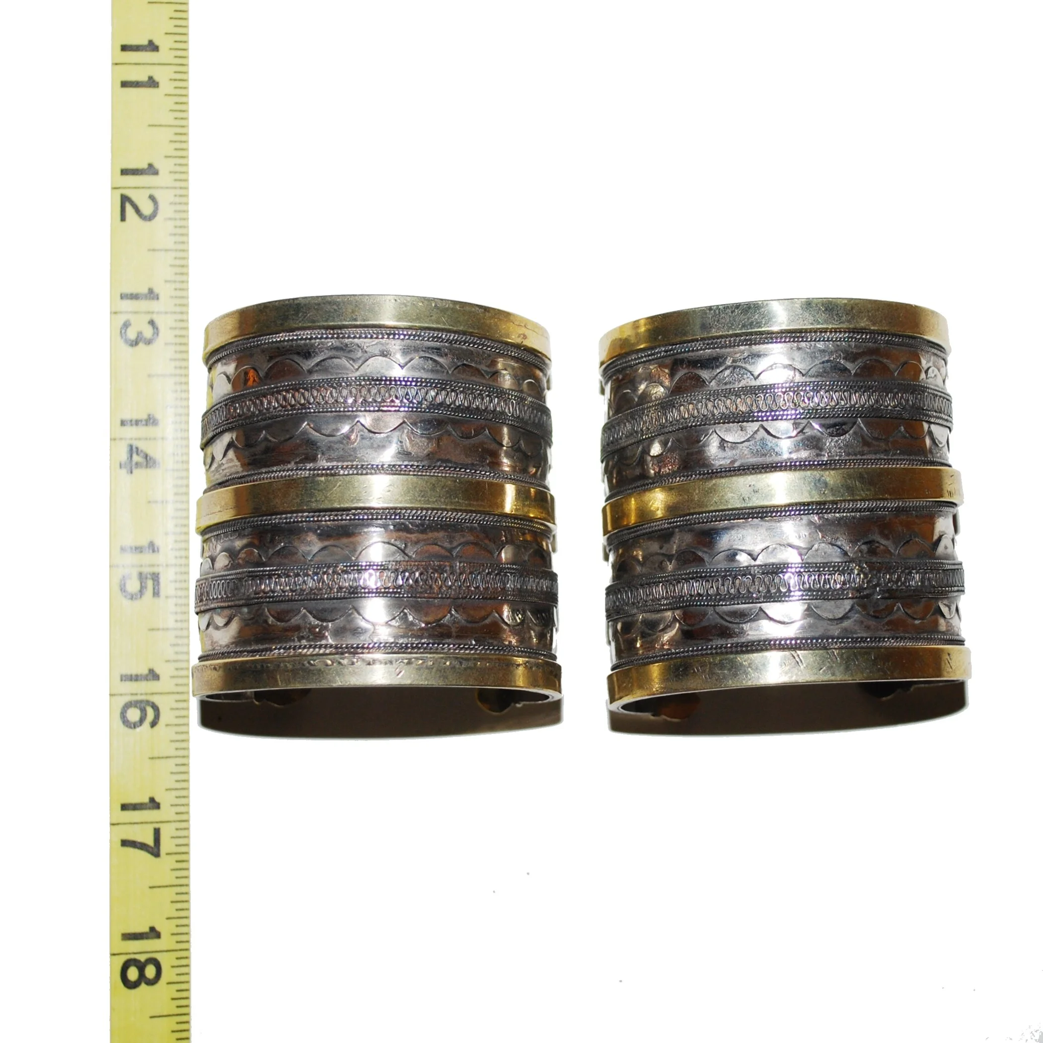 Turkoman Cuff Bracelets - PAIR - Turkmen Style Bracelet - Northern Afghanistan