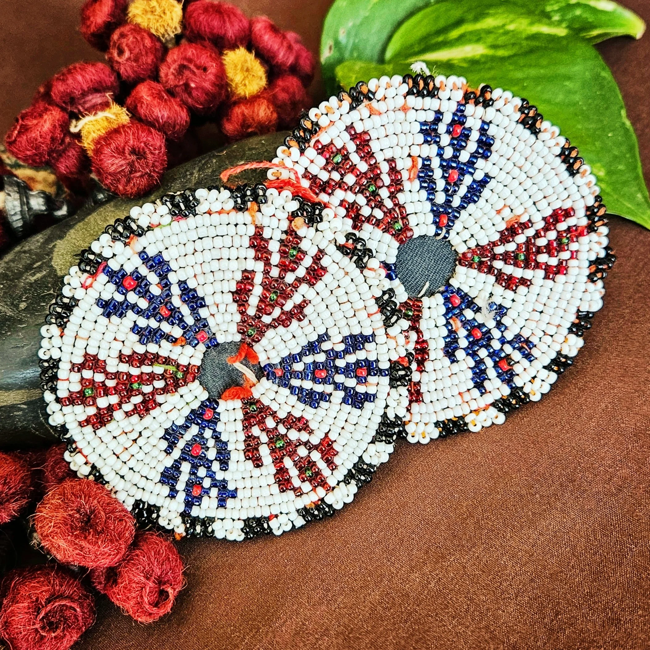 Vintage Kuchi Bead Medallions - Gul i Peron - PAIR - 3 Inches - Belly Dance DIY