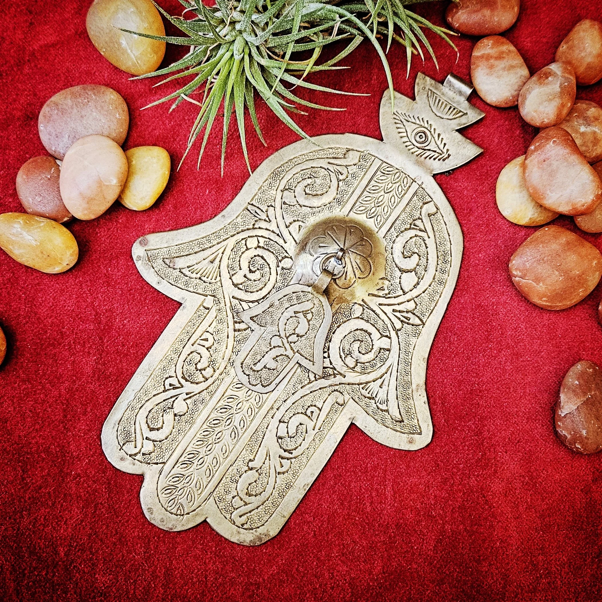 XL Moroccan Hamsa Pendant - Hand of Fatima - Extra Large Vintage Berber Hamsa