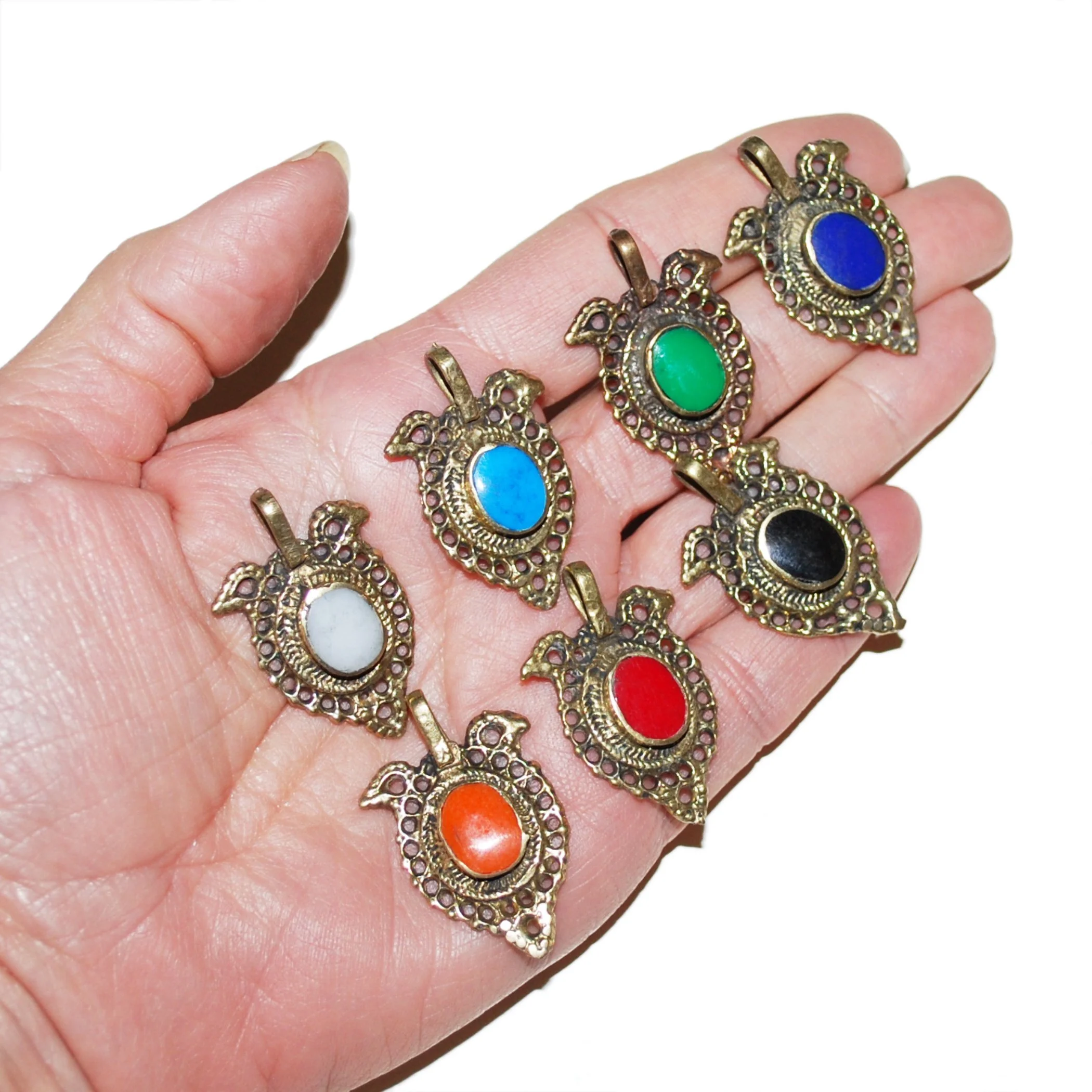 New Waziri Pendants - Small DIY Tribal Pendant - Multi Colors - Belly Dance and Jewelry DIY