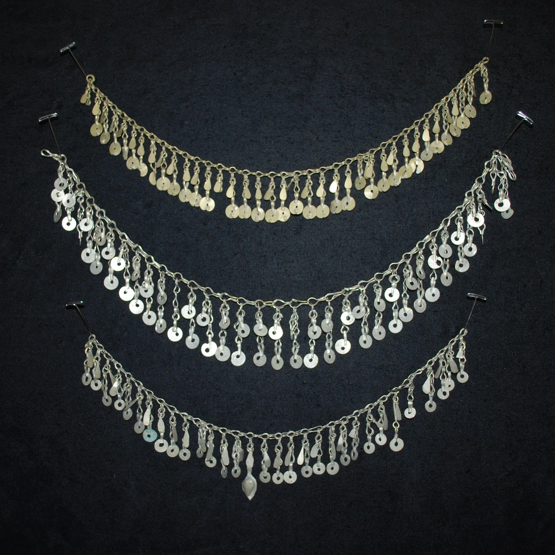 Kuchi Chain Fringe Vintage - Three Pieces - Tribal Chain Fringe for  Belly Dance