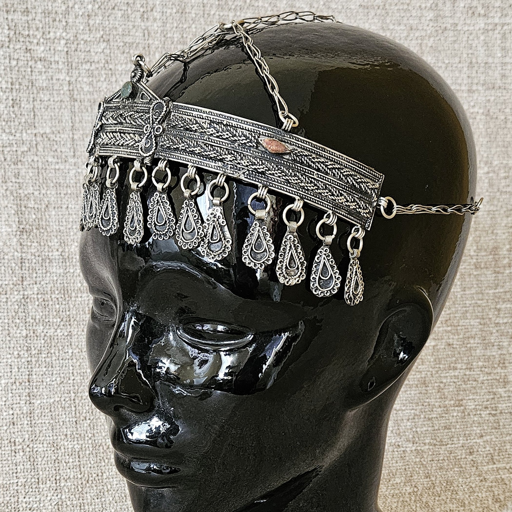 Vintage Amazigh Headpiece - Moroccan Berber Tribal Headpiece - Belly Dance