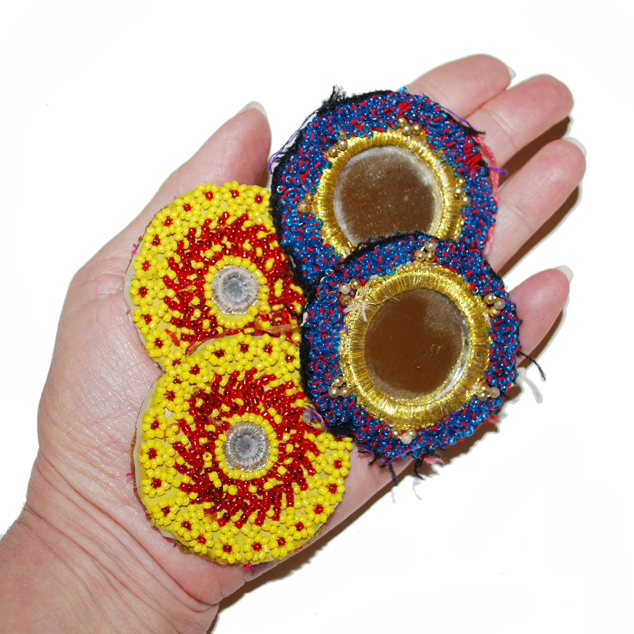 Kuchi Medallions Lot of  4 Pieces / 2 pair -  Vintage Gul i Peron - Round Tikka Medallions