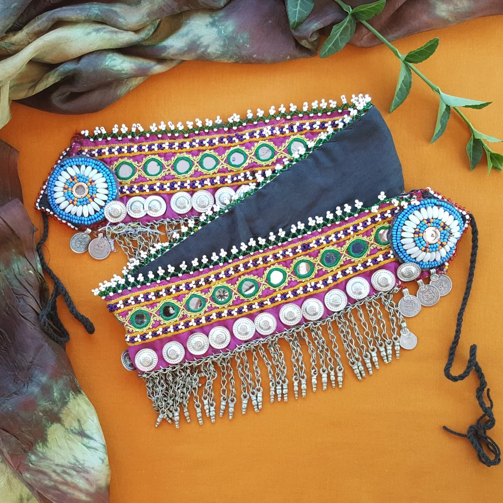 Kuchi Tribal Belt - 33 Inches - Vintage Afghani Sleeve Belt  display picture 1