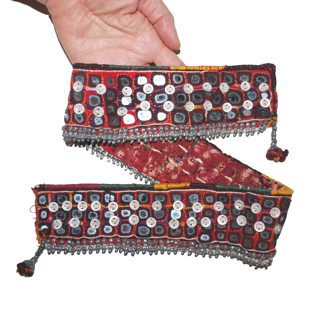 Banjara Tribal Mirror Textile - Vintage Shisha Mirror Belt  display picture 2