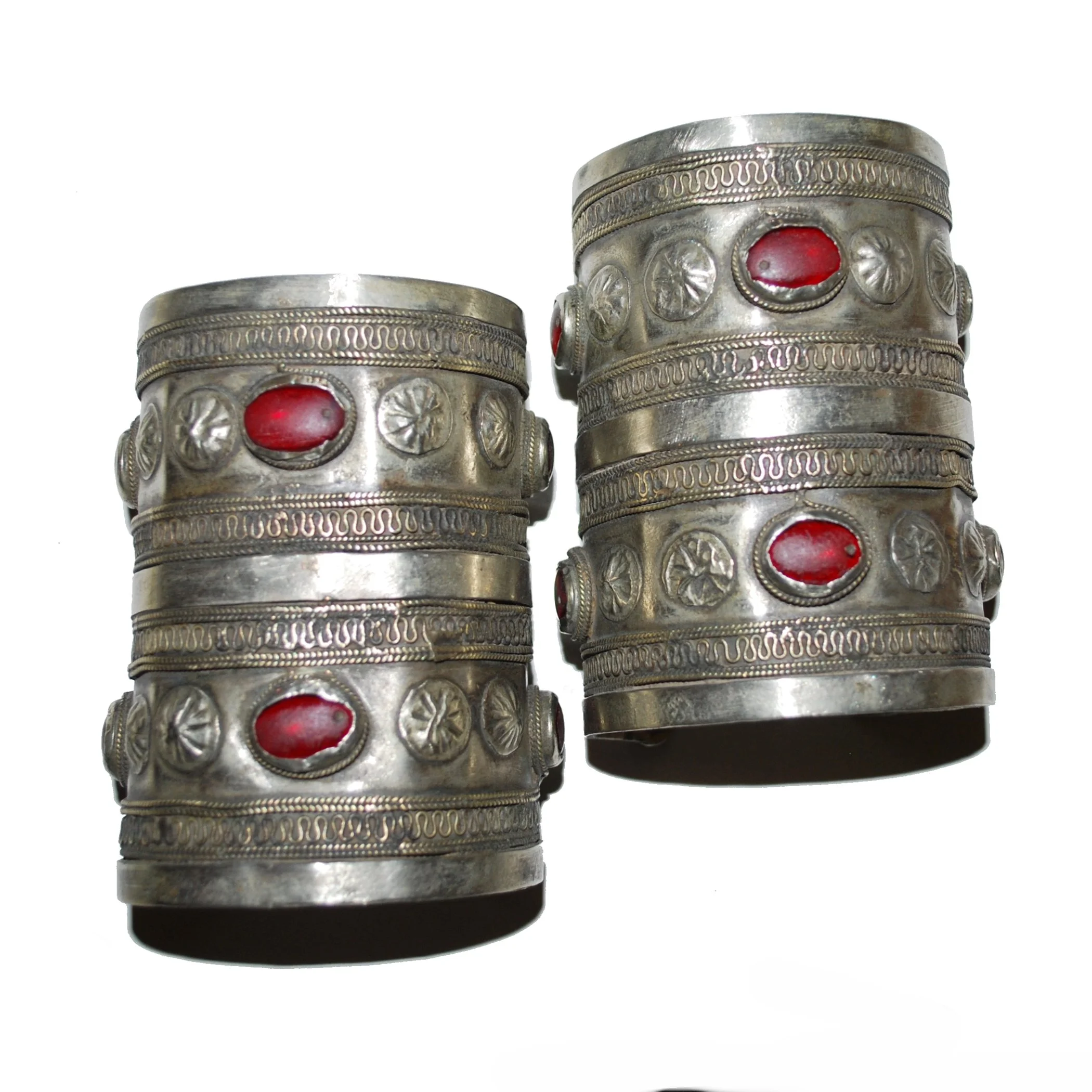 Turkoman Cuff Bracelets PAIR - Turkmen Bilezik Tribal Bracelets - Ersari Cuffs