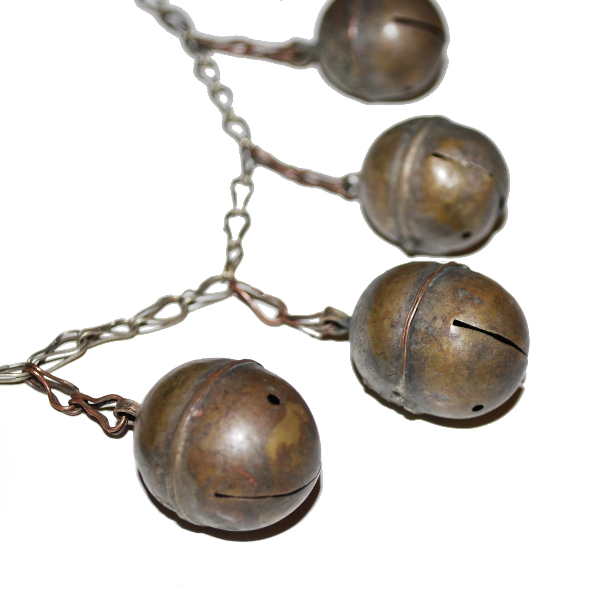 Turkoman Vintage Bells - Nine XL Bells on Chain - Tribal Turkman Bells Necklace