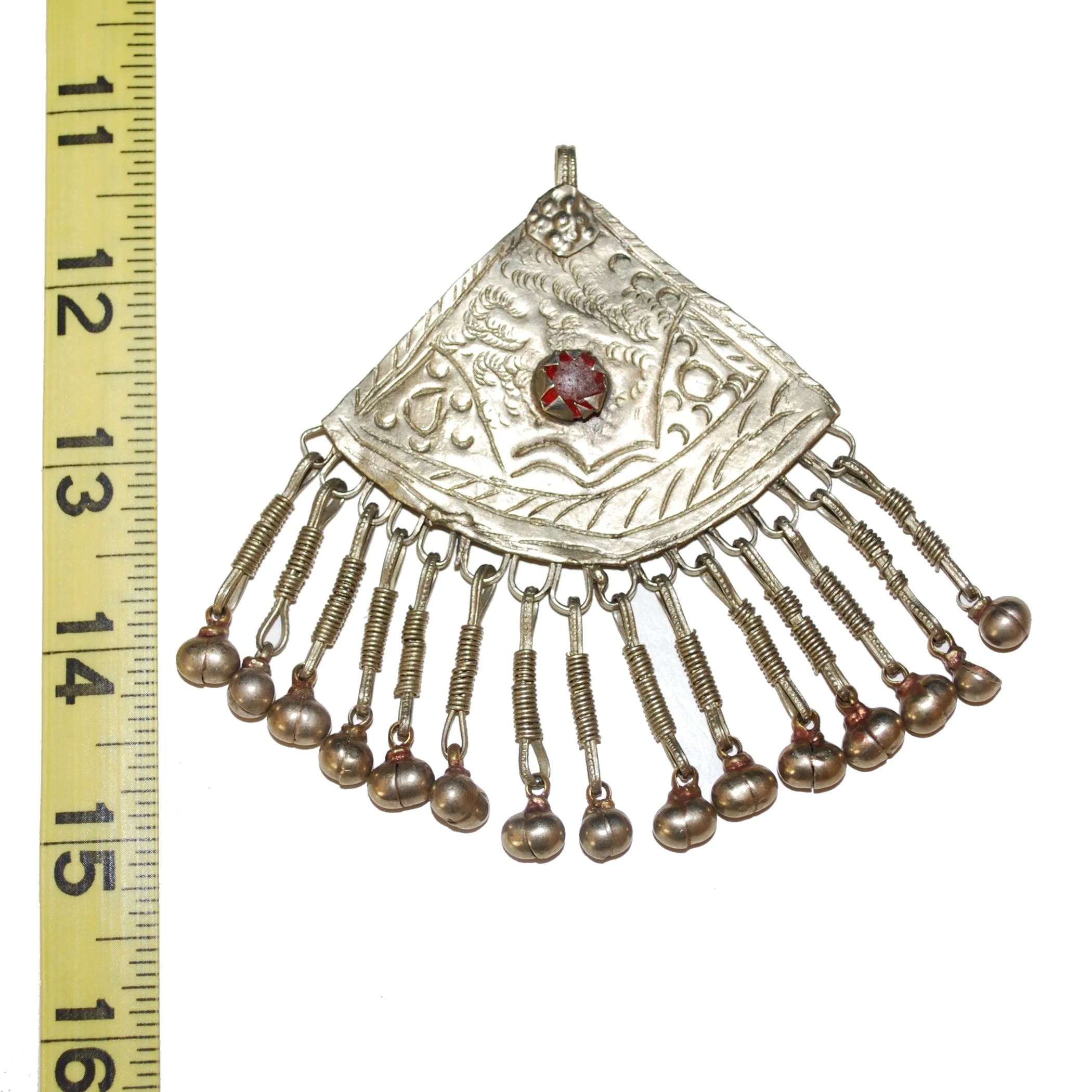 Vintage Kashmiri Pendant - Tribal Pendant for Belly Dance Costuming