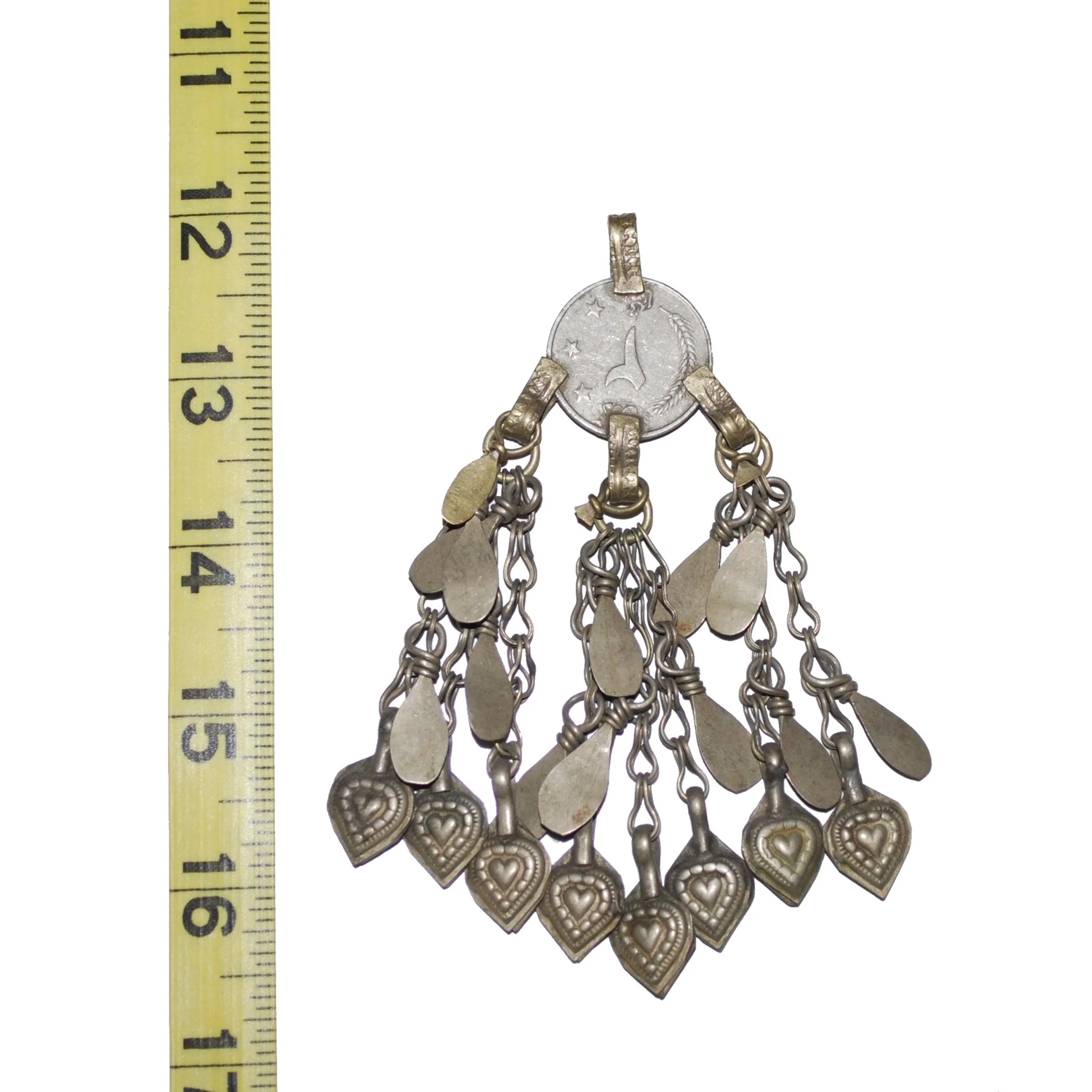Kuchi Jingle Coin Pendant - Kuchi Belly Dance DIY - Hollow Heart Dangles