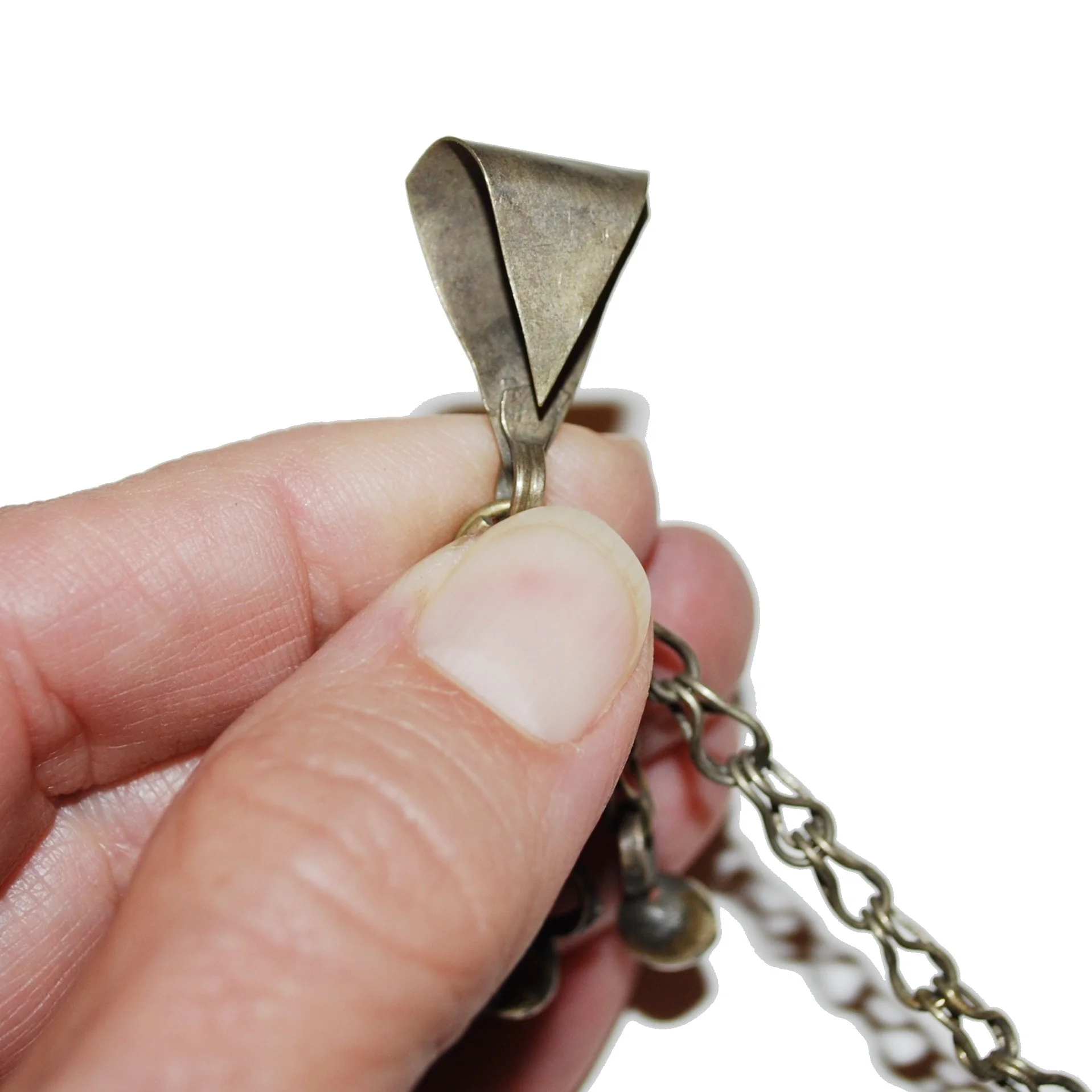 Large Kuchi Tikka Pendant - Vintage Crescent Pendant - Belly Dance