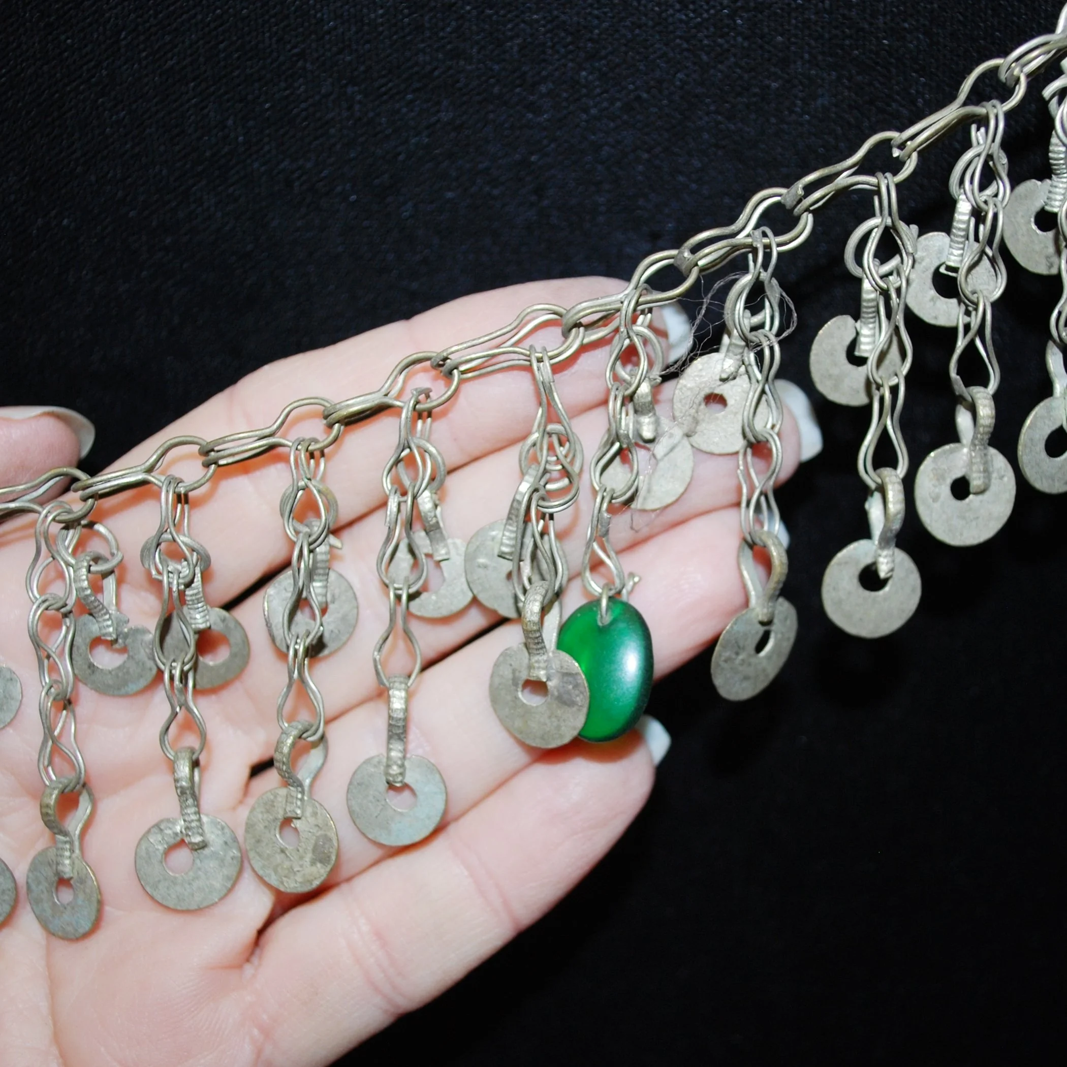 Kuchi Tribal Chain Fringe with Glass Jewels